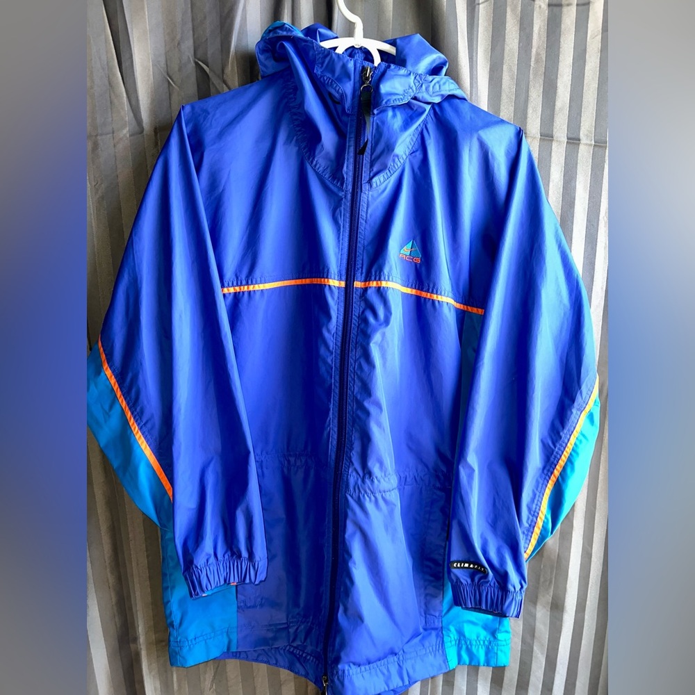 Vintage 90’s Nike ACG Clima-fit Windbreaker Aquaberry Track Jacket Full Zip Sz S
